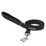 Best Pet Supplies Voyager Reflective Dog Leash or Collar with Neoprene Handle, for Small, Medium, and Large Breed Puppies, Cute and Heavy Duty for Walking, Running and Training - Black (Leash), S