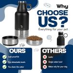 WRTZ Portable Dog Water Bottle with 2 Removable Water Bowls for Dogs – Leak-Proof Insulated Stainless Steel Dog Water Bottle - Travel Accessories for Dogs - 32oz - Black