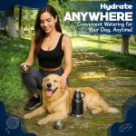 WRTZ Portable Dog Water Bottle with 2 Removable Water Bowls for Dogs – Leak-Proof Insulated Stainless Steel Dog Water Bottle - Travel Accessories for Dogs - 32oz - Black