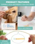 AkoSlale Dog Ear Cleaning Swabs 6 Inch (200 Count) - Extra Long Cotton Swabs for Large Dogs - Sturdy Bamboo Applicator Tool for Wax Removal, Oily-Eared Breeds & Grooming - Safe Cleaning Sticks
