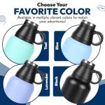 WRTZ Portable Dog Water Bottle with 2 Removable Water Bowls for Dogs – Leak-Proof Insulated Stainless Steel Dog Water Bottle - Travel Accessories for Dogs - 32oz - Black