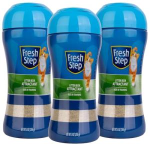 Fresh Step Cat Litter Box Attractant Powder for Training Cats | Natural Training Aid for Cats and Kittens | Great Way to Keep Your Home Clean and Train Your Pet | 9 Ounces - 3 Pack