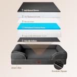 Extra Large Orthopedic Waterproof Dog Bed - Grey