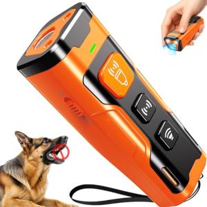 QVNNVQ Dog Bark Deterrent Devices, Ultrasonic Anti Barking Device for Dogs, Stopping Own or Neighbor's Dog Barking,Portable Dog Training Device, Safe & Effective for Indoor & Outdoor Use, Orange