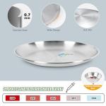 Petdream 4-Pack Stainless Steel Cat Food Bowls, Shallow Whisker-Friendly Non-Slip Silicone Base Metal Dishes, Easy to Clean Indoor Feeding Flat Plates for Cat, Kitten, Small Dog (6.7")