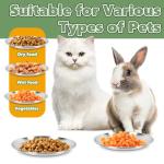 Petdream 4-Pack Stainless Steel Cat Food Bowls, Shallow Whisker-Friendly Non-Slip Silicone Base Metal Dishes, Easy to Clean Indoor Feeding Flat Plates for Cat, Kitten, Small Dog (6.7")