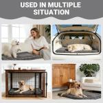 Washable Dog Bed Mat Ultra Soft Dog Crate Pad Comfy Fluffy Pet Kennel Beds Dog Sleeping Mattress for Large Jumbo Medium Small Dogs, 41 x 27 Inch, Gray