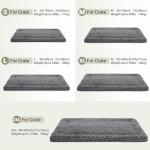 Washable Dog Bed Mat Ultra Soft Dog Crate Pad Comfy Fluffy Pet Kennel Beds Dog Sleeping Mattress for Large Jumbo Medium Small Dogs, 41 x 27 Inch, Gray