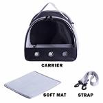 Guinea Pig Carrier Backpack, Clear Bubble Window Backpack for Guinea Pig, Bunny Rat Bird (Black, Carrier)