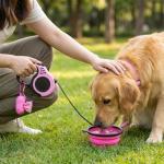 PETIMP 16FT Retractable Dog Leash with Bowl