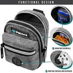 PetAmi Dog Poop Bag Holder for Leash, Dog Pet Waste Bag Dispenser For Poop With Clip, Doggy Puppy Walking Accessories Travel Camping, Dog Treat Pouch Supplies Must Have With Dog Bag Roll, Light Gray