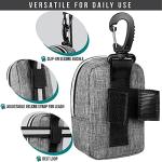 PetAmi Dog Poop Bag Holder for Leash, Dog Pet Waste Bag Dispenser For Poop With Clip, Doggy Puppy Walking Accessories Travel Camping, Dog Treat Pouch Supplies Must Have With Dog Bag Roll, Light Gray