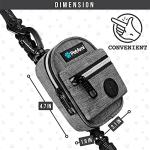 PetAmi Dog Poop Bag Holder for Leash, Dog Pet Waste Bag Dispenser For Poop With Clip, Doggy Puppy Walking Accessories Travel Camping, Dog Treat Pouch Supplies Must Have With Dog Bag Roll, Light Gray