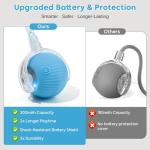 Interactive Cat Toys for Indoor Cats & Dogs, Agile Moving Cat Ball with Elastic Mesh Tail, Rechargeable Enrichment Toys, Smart Automatic Rolling Pet Ball Toys for Bored Indoor Dogs & Cats (Blue)