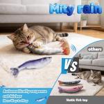 3PCS Interactive Cat Toy Floppy Fish Cat Toy with Crinkle Paper & Fishing Pole, Moving Cat Toys for Indoor Cats Boredom Relief, Rechargeable Automatic Touch-Activated Toys for Interactive Fun