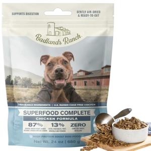 BADLANDS RANCH by Katherine Heigl – Superfood Complete Air-Dried Chicken Dog Food – High Protein with Superfoods for Daily Wellness & Consistent Nutrition – 24 oz