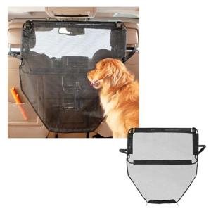 High Road Back Seat Barrier for Dogs - Car Divider for Dogs for Behind Front Seat - Padded Steel Frame with Heavy Duty Coated Dog Net Barrier for Car, Truck or SUV