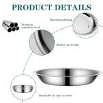 4Packs Cat-Bowls Cat Food Bowl - 6.1 Inch Stainless Steel Cats Feed Bowl for Indoor Cats Shallow and Wide Wet Food Plate Pet Feeding Whisker Fatigue Relief Pet Plate for Kitten Puppy (Type-B)