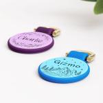 Brayhoo Silicone Dog Tags Personalized for Pets, Lightweight Cute Soundless Cat ID Tag, Custom Deep Engraved Pet Name Tags (Pattern)