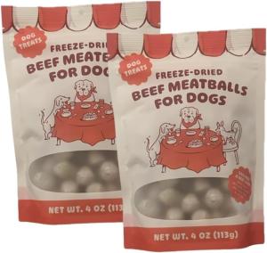 Trader Js Freeze-Dried Dof Treats, Beef Meatballs for Dogs (4 oz, Beef Meatballs) 2 Pack
