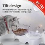 MILIFUN Cat Bowls, Cat Food Bowls Elevated Tilted, Anti Vomiting Kitty Bowl for Puppy and Bunny, Orthopedic for Indoor Cats.