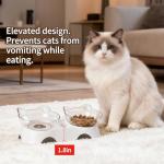 MILIFUN Cat Bowls, Cat Food Bowls Elevated Tilted, Anti Vomiting Kitty Bowl for Puppy and Bunny, Orthopedic for Indoor Cats.