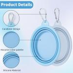 SLSON Collapsible Dog Bowl, 2Pack Macaron Color Pet Travel Bowls Silicone Foldable Water Feeder Dish for Small to Large Dogs Cat Walking Hiking Camping (Macaron Blue and Light Grey, Small)