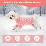 LIEVUIKEN Dog Sweater, Knitted Heart Pattern Puppy Sweaters for Small Medium Large Dogs, Girl Boy Autumn/Winter High Elasticity Comfortable Pet Clothes, Christmas Holiday New Year Pet Outfit(Pink, M)