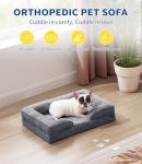 Made4pet Dog Bed Orthopedic, Dog Sofa for Small Dogs Supportive Foam Pet Cushions Bed with Washable Removable Cover, Egg-Crate Foam, Waterproof Lining Bottom, Grey, 30 * 20 * 6.5 Inch