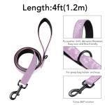 Soft Leather 4ft Dog Collar and Leash Set,Stylish 4ft PU Leather Dog Training Leash, Adjustable Durable Pet Collars with Quick Release Buckle for Large Dogs,Medium Dogs,Purple