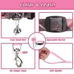 EXPAWLORER Classic Plaid Puppy Harness - Small Dog Harness and Leash Set - Dog Collar and Leash Set with AirTag Holder, Soft Padded Step in Dog Vest Harness No Pull Reflective for Outdoor, Pink XS