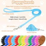 48 Pcs Puppy Collar and Leash Set Polypropylene Adjustable Small Dog Collar and Leash Set Pet Collars for Medium Dogs Small Pet Puppy Walking Training with Hook and Buckle(Multicolor,Paws Pattern)