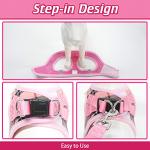 EXPAWLORER Classic Plaid Puppy Harness - Small Dog Harness and Leash Set - Dog Collar and Leash Set with AirTag Holder, Soft Padded Step in Dog Vest Harness No Pull Reflective for Outdoor, Pink XS