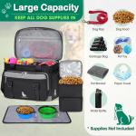 IGOLUMON Dog Travel Bag Large Pet Travel Bags Set for Supplies Weekend Travel Kit Tote Organizer Multi-Pockets Food Travel Bag with 2 Extra Large Food Containers, 2 Dog Bowls, 1 Feeding Mat