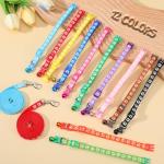 48 Pcs Puppy Collar and Leash Set Polypropylene Adjustable Small Dog Collar and Leash Set Pet Collars for Medium Dogs Small Pet Puppy Walking Training with Hook and Buckle(Multicolor,Paws Pattern)