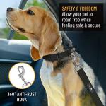 Active Pets Black Car Seat Belt for Dogs, Attaches to Harness & Collar, Adjustable 18" - 24" Travel Restraint System Fits Small - Large Pups for Safety & Comfort, Essential Pet Supplies & Accessories