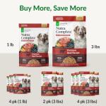 ULTIMATE PET NUTRITION Nutra Complete, 100% Freeze Dried Raw Veterinarian Formulated Dog Food with Antioxidants Prebiotics and Amino Acids (1 Pound, Beef)