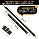 Active Pets Black Car Seat Belt for Dogs, Attaches to Harness & Collar, Adjustable 18" - 24" Travel Restraint System Fits Small - Large Pups for Safety & Comfort, Essential Pet Supplies & Accessories