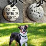 Funny Dog Tag,Stainless Steel Pet ID Tags, Personalized Got Lost Dog Collar Tag Puppy Tag Pet ID Tag,Call My Mom Before She Loses Her Shit , Gift for Small Large Dogs Cats (I fu*ked around（MOM）)