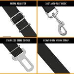 Active Pets Black Car Seat Belt for Dogs, Attaches to Harness & Collar, Adjustable 18" - 24" Travel Restraint System Fits Small - Large Pups for Safety & Comfort, Essential Pet Supplies & Accessories