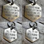 Funny Dog Tag,Stainless Steel Pet ID Tags, Personalized Got Lost Dog Collar Tag Puppy Tag Pet ID Tag,Call My Mom Before She Loses Her Shit , Gift for Small Large Dogs Cats (I fu*ked around（MOM）)