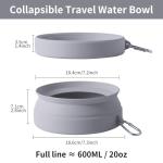 SLSON Spill Proof Dog Water Bowl for Cars,Collapsible No Splash Dog Travel Bowls Integrated Molding Portable Pet Bowl for Vehicle Road Trip Truck,RV,SUV,Boat Accessories (Cold Grey)