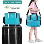 PetAmi Dog Travel Bag, Travel Pet Bag Organizer, Dog Food Travel Bag with Food Container and Bowls, Dog Travel Supplies Gift Accessories for Weekend Camping, Dog Cat Diaper Bag (Sea Blue, Medium)