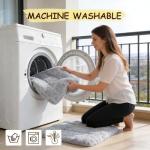 Razyzil Washable Dog Bed for Small to Large Dogs, Calming Anti Anxiety Medium Dog Bed, Deluxe Plush Faux Fur Crate Beds, Comfy Fluffy Kennel Pad Pet Sleeping Mat with Non-Slip Bottom, 35"x22", Gray