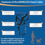 BARKLESS Soft Dog Head Collar, No Pull Training Tool for Small Dogs on Walks, Gentle Halter for Heavy Pullers, Includes A Training Guide