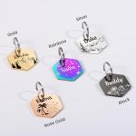 YEHANTI Dog Tags Personalized for Pets with Name Pattern Art Design - Engraved with Laser - Stainless Steel Cats Dogs ID Tags - Stylish Dog Collar Accessories (Hexagon)