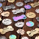 YEHANTI Dog Tags Personalized for Pets with Name Pattern Art Design - Engraved with Laser - Stainless Steel Cats Dogs ID Tags - Stylish Dog Collar Accessories (Hexagon)