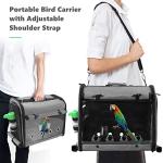 SUERTREE Bird Carrier Bag with Stand, Lightweight Backpack for Parrot, Portable Cockatiel Travel Cage with Accessories, Pet Transparent Breathable Carrier