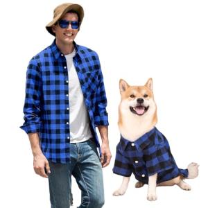 Harbyel Dog Shirts Plaid Dog Shirt Dog Clothes for Small Medium Large Dogs Owner and Pet Shirts are Sold Separately