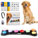 Dog Buttons for Communication with Mat & Clicker – 30s Recordable Dog Buttons Talk, Talking Buttons for Dogs, Gift for Dog Owners with Training Guide, Custom Stickers, and Clear Sound (8-Pack)